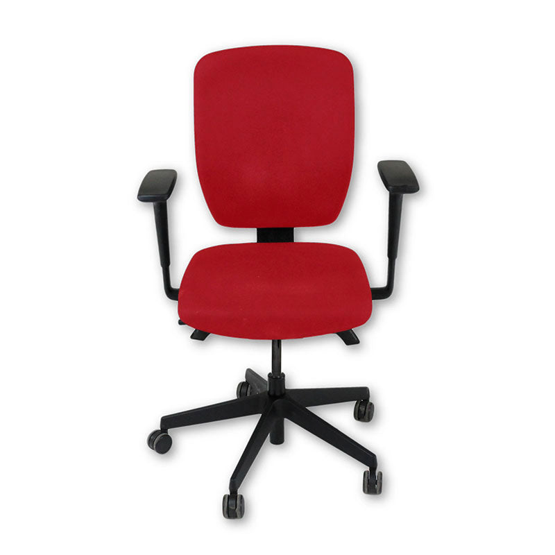 Senator: Dash, voll verstellbarer Bürostuhl aus rotem Stoff – generalüberholt