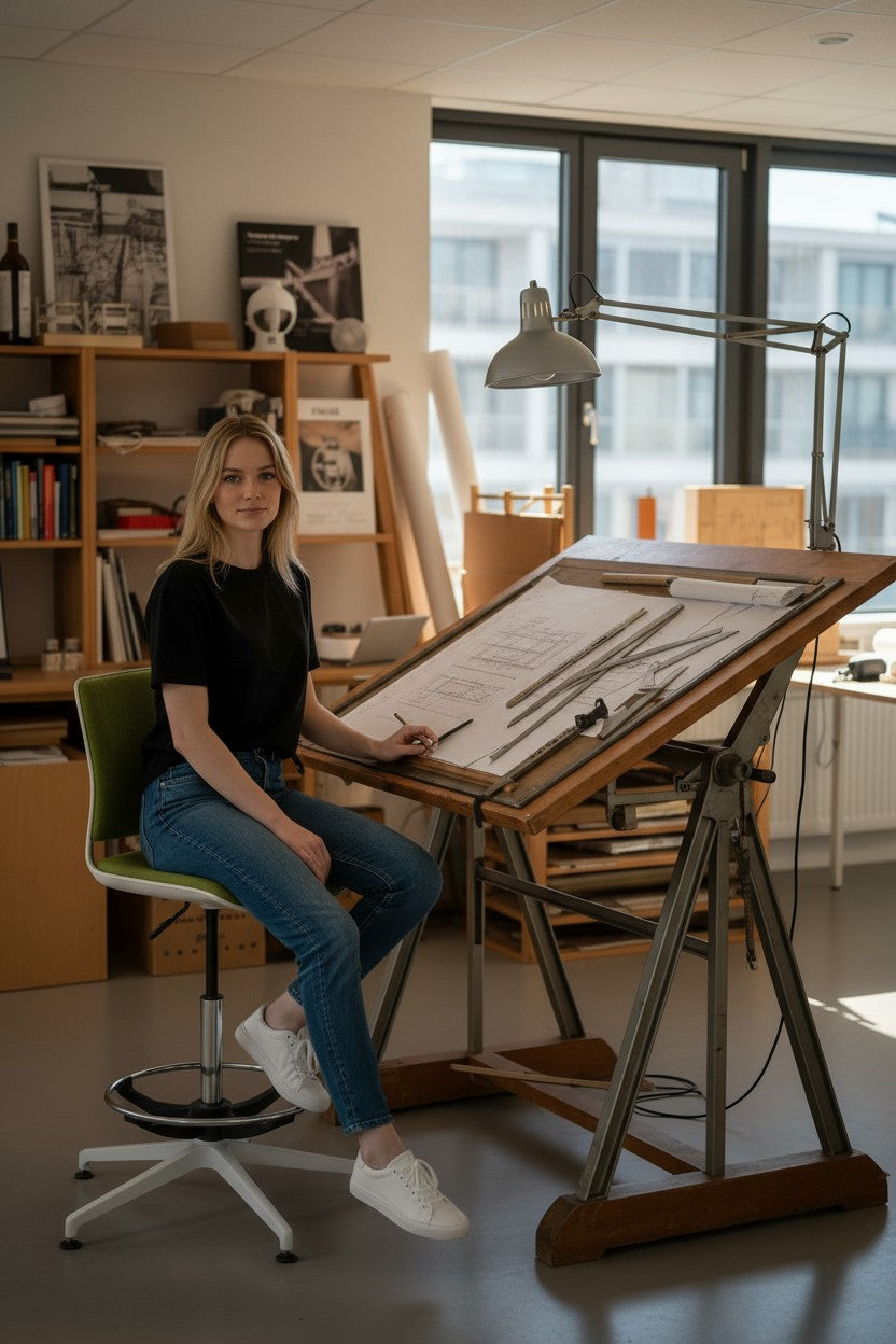 <tc>Senator</tc>Grüner Zeichenstuhl – Aufgearbeitet