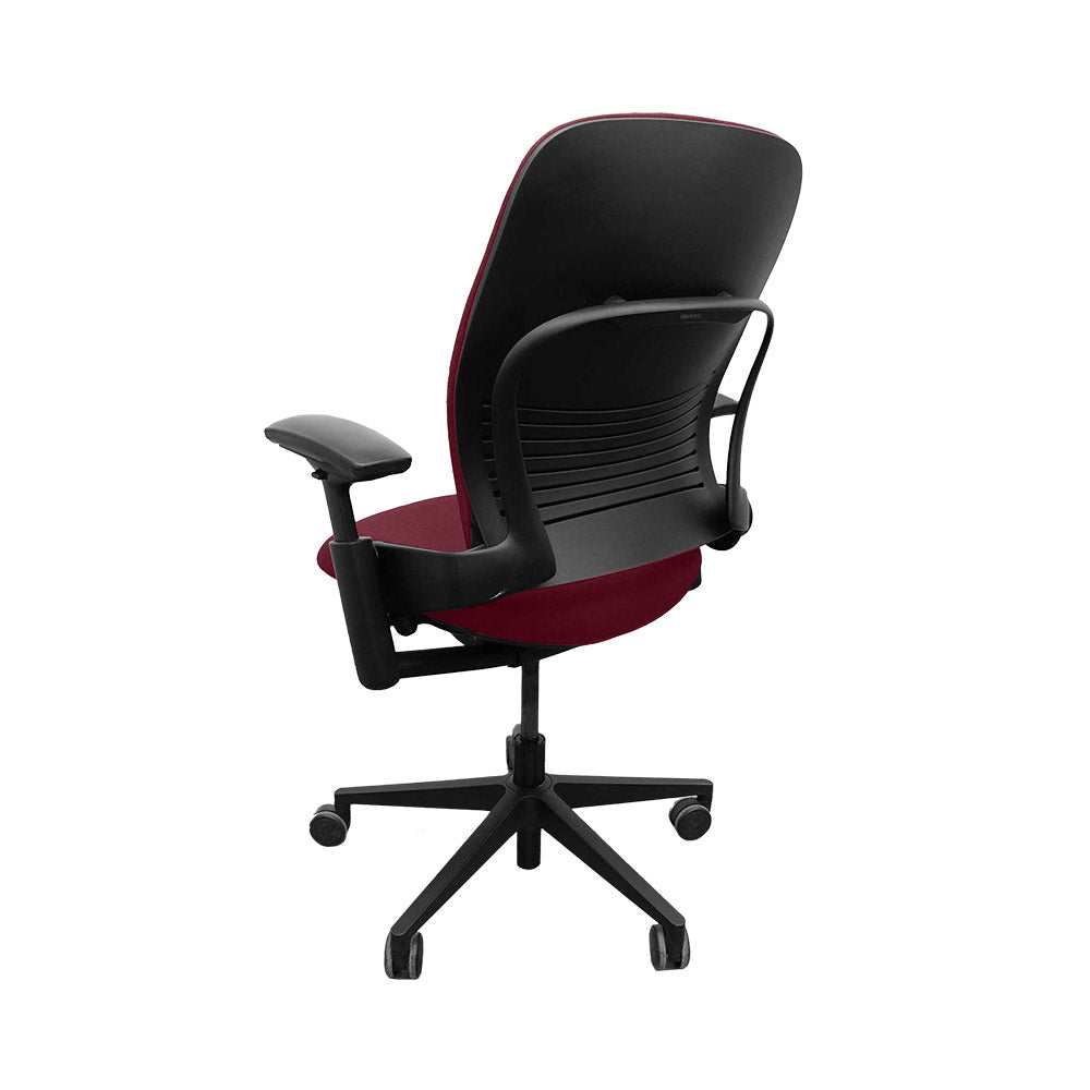 Steelcase: Leap V2 Bürostuhl – Burgunderrotes Leder – generalüberholt