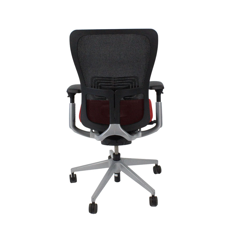 Haworth: Zody Comforto 89 Task Chair in Red Fabric/Grey Frame - Refurbished