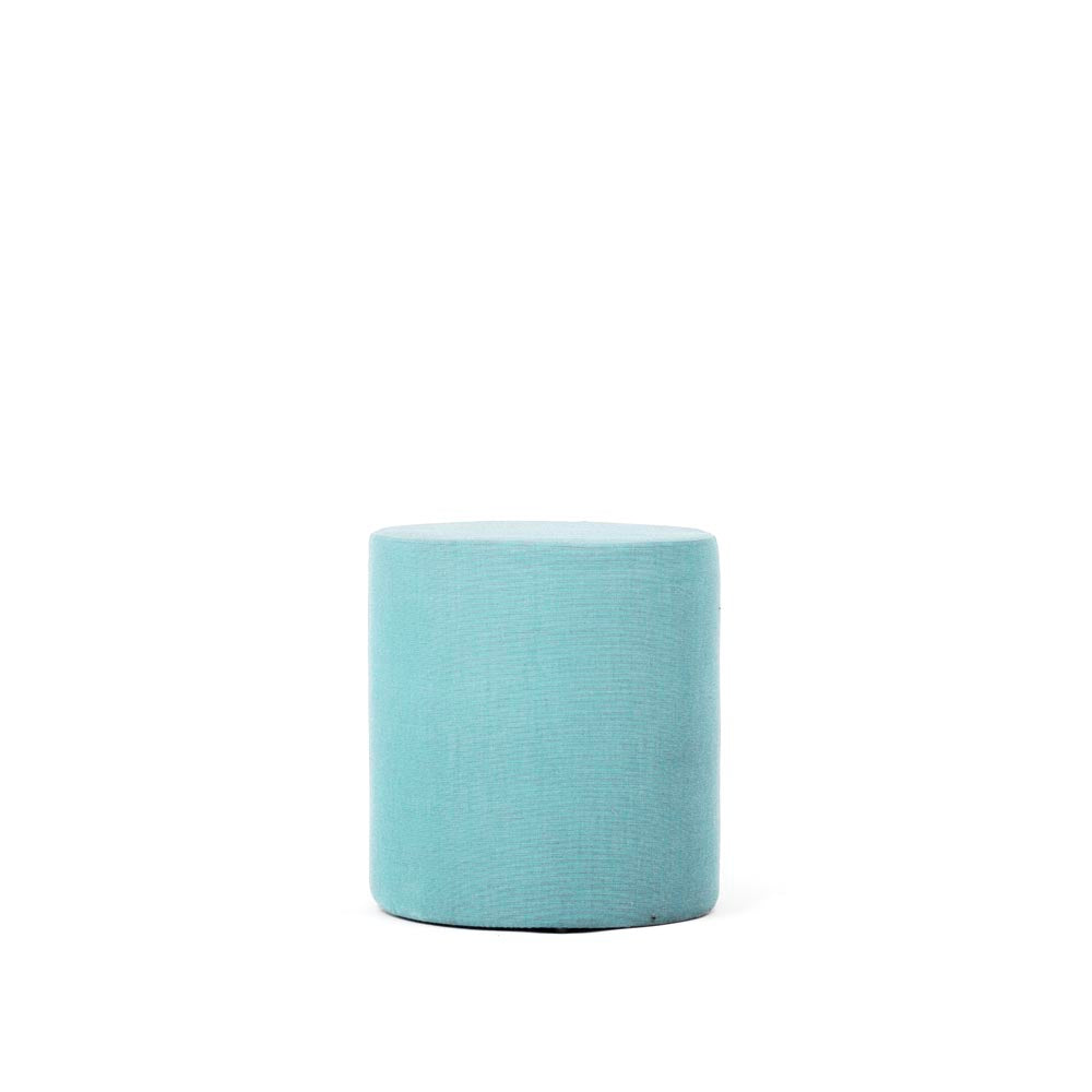 <tc>Connection</tc>: Bend Pouf/Pod Hocker in hellblauem Stoff - Generalüberholt