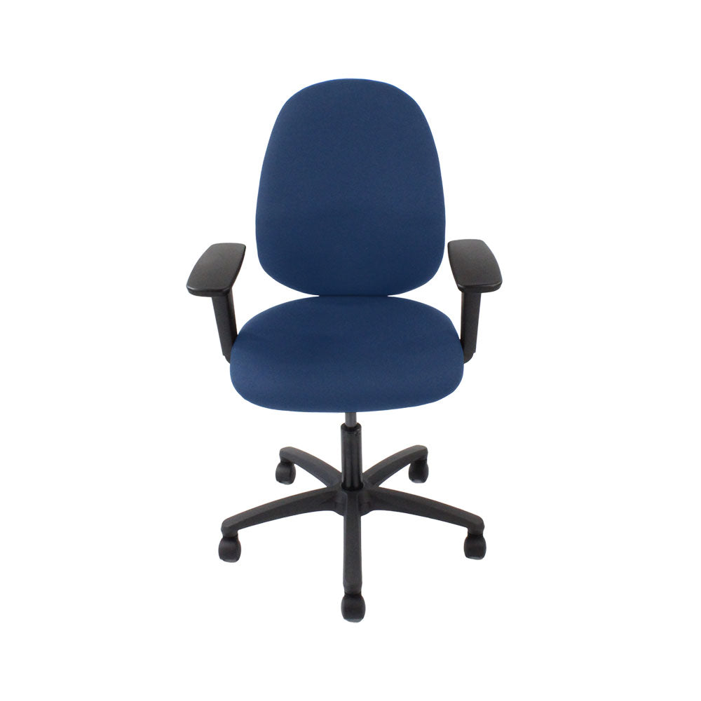 Inhaltsverzeichnis: Scoop High Operator Chair aus blauem Stoff – generalüberholt