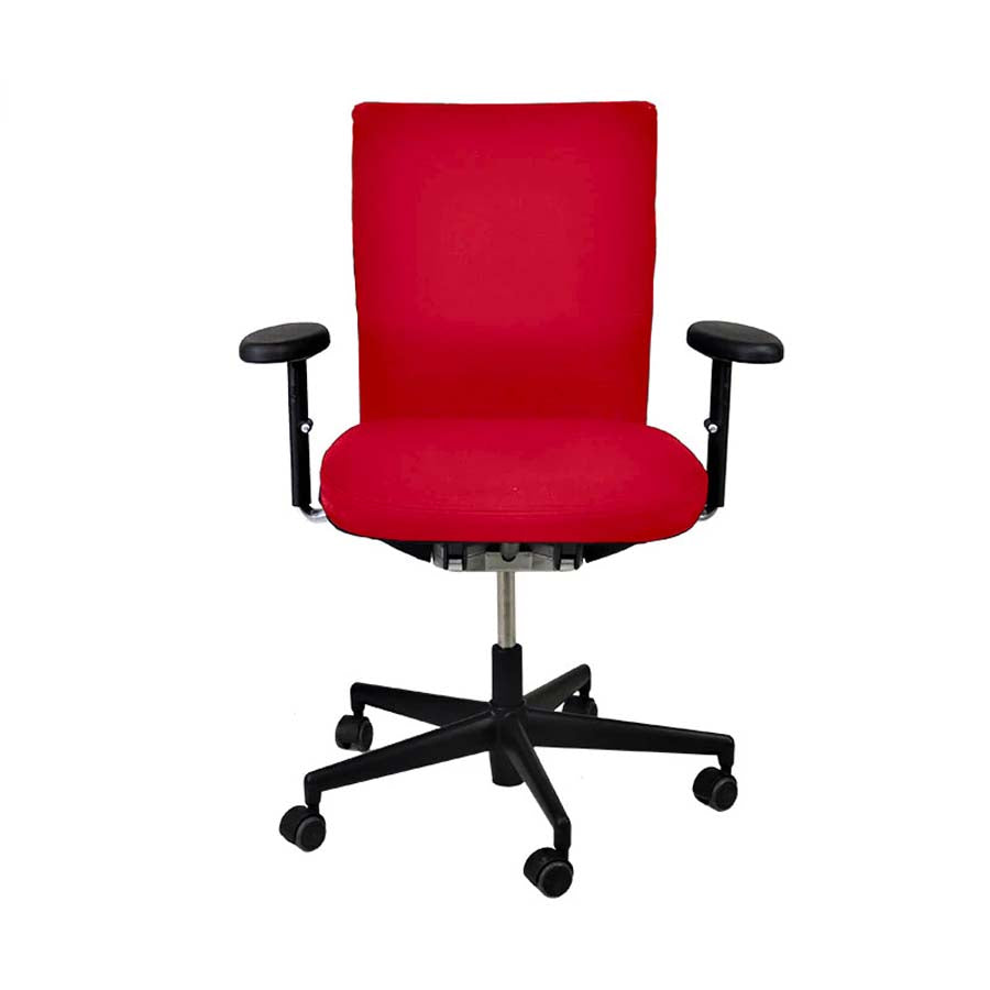 Vitra: Axess Bürostuhl aus rotem Stoff – generalüberholt