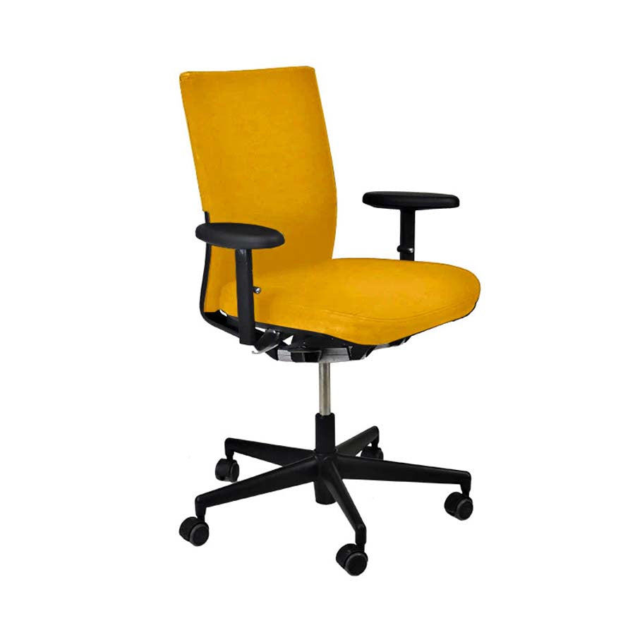 Vitra: Axess Bürostuhl aus gelbem Stoff – generalüberholt